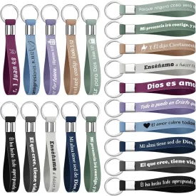 100 Pcs Christian Keychain Bulk Spanish Bible Verse Silicone Inspirational Keychain for Religious Church Gifts Spanish Bible Gifts to Christmas Church Employee Favors