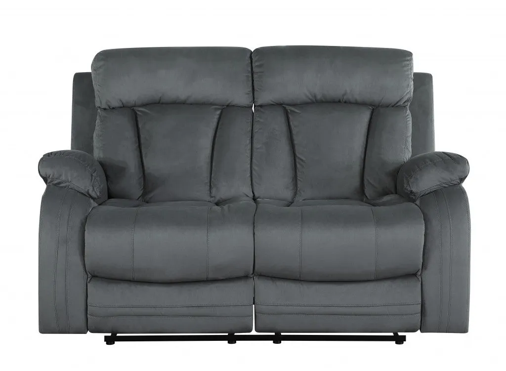 120" Modern Grey Fabric Sofa Set By Homeroots