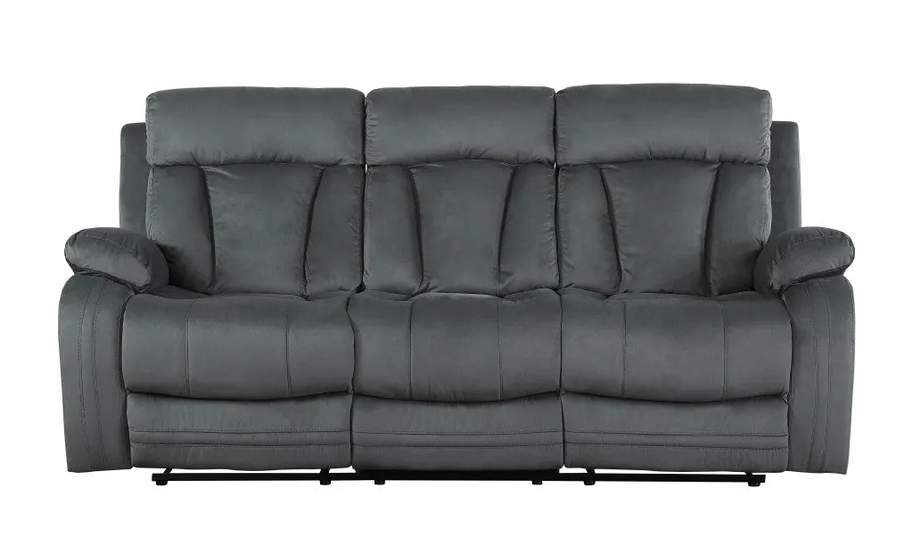 120" Modern Grey Fabric Sofa Set By Homeroots