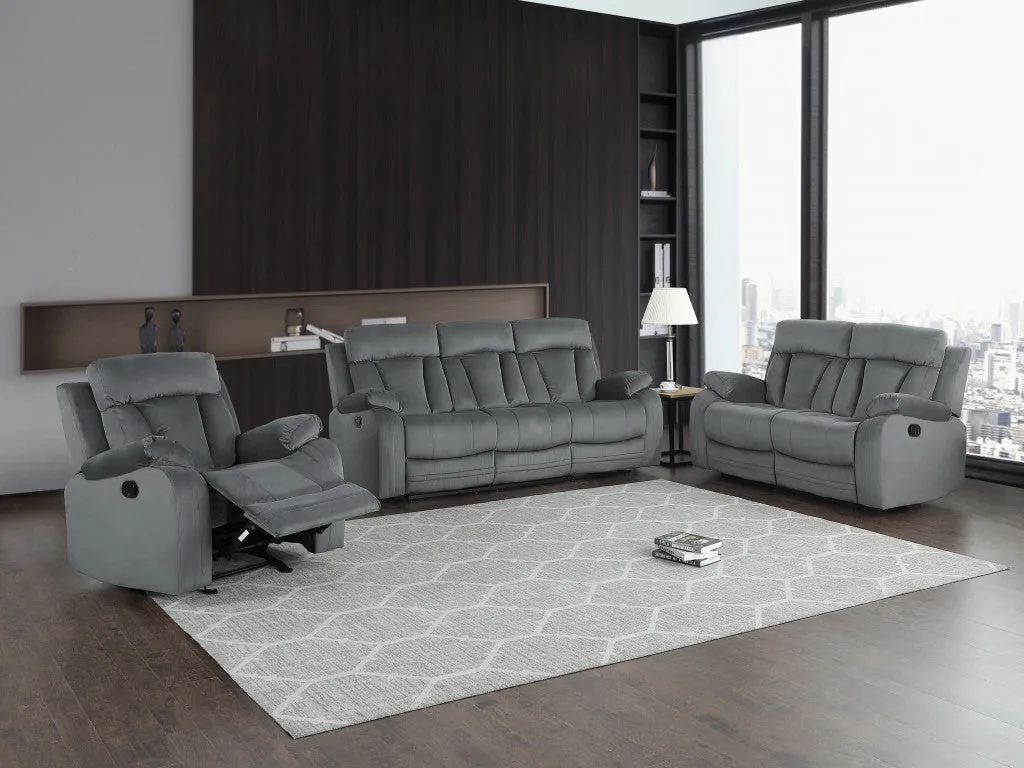 120" Modern Grey Fabric Sofa Set By Homeroots