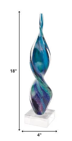 18 MultiColor Art Glass Corkscrew Centerpiece By Homeroots