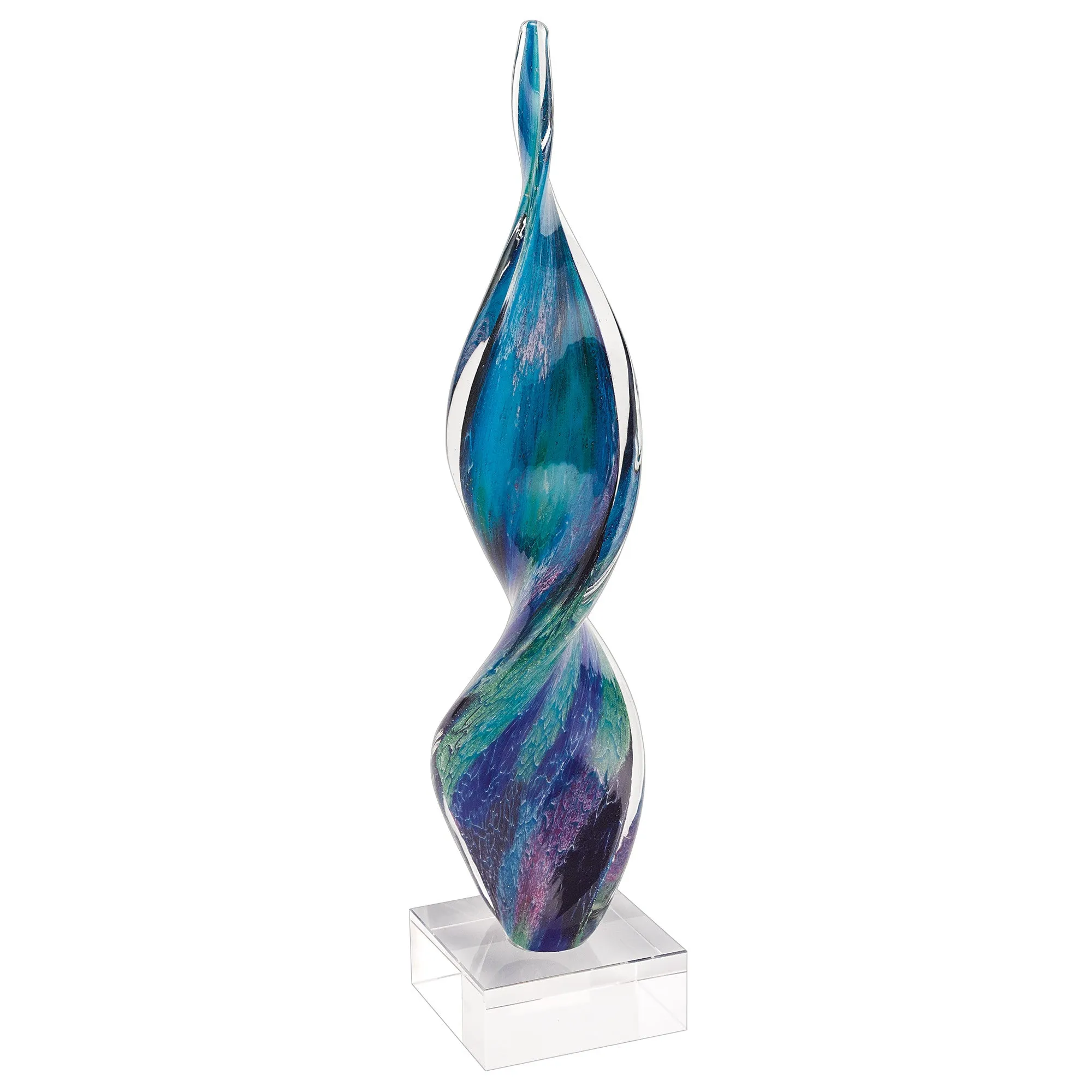 18 MultiColor Art Glass Corkscrew Centerpiece By Homeroots