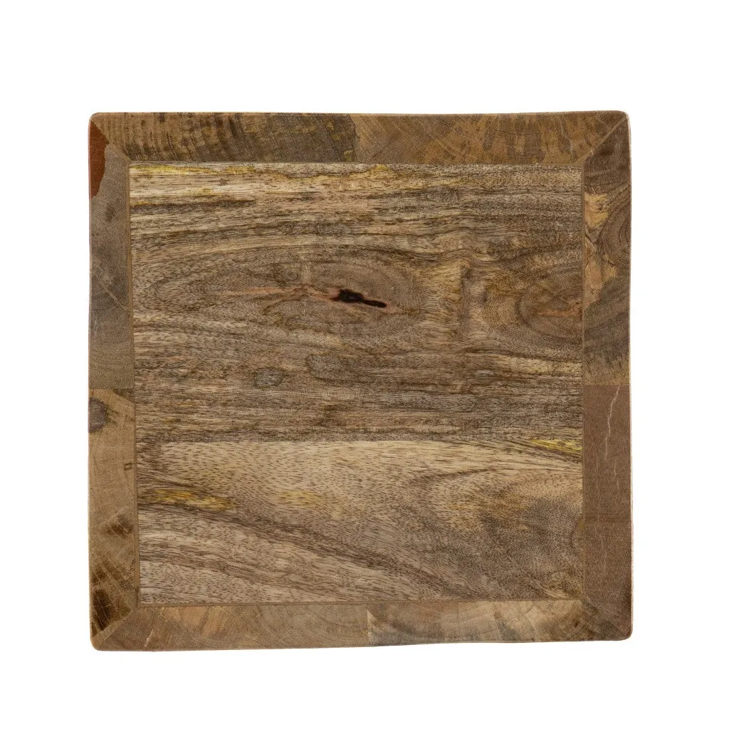 18" Natural Solid Wood And Manufactured Wood Square End Table By Homeroots