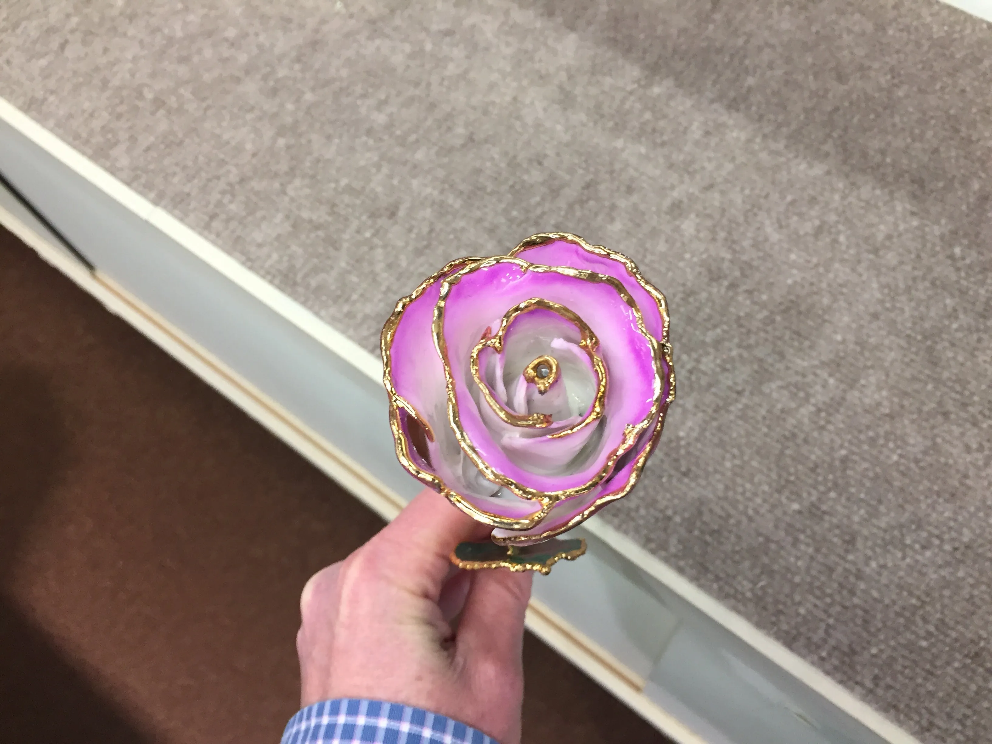 24K Gold Rose Cream Color