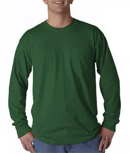 3055 Union Made: A Division of Bayside Adult Union Made Long-Sleeve Cotton Pocket Tee Forest Green