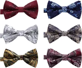 3/6 Pack Bow Tie Paisley Plaid Dot Pre-Tie Bow Tie Classic Formal Bow Ties for Men Adjustable Bowtie Tuxedo Wedding