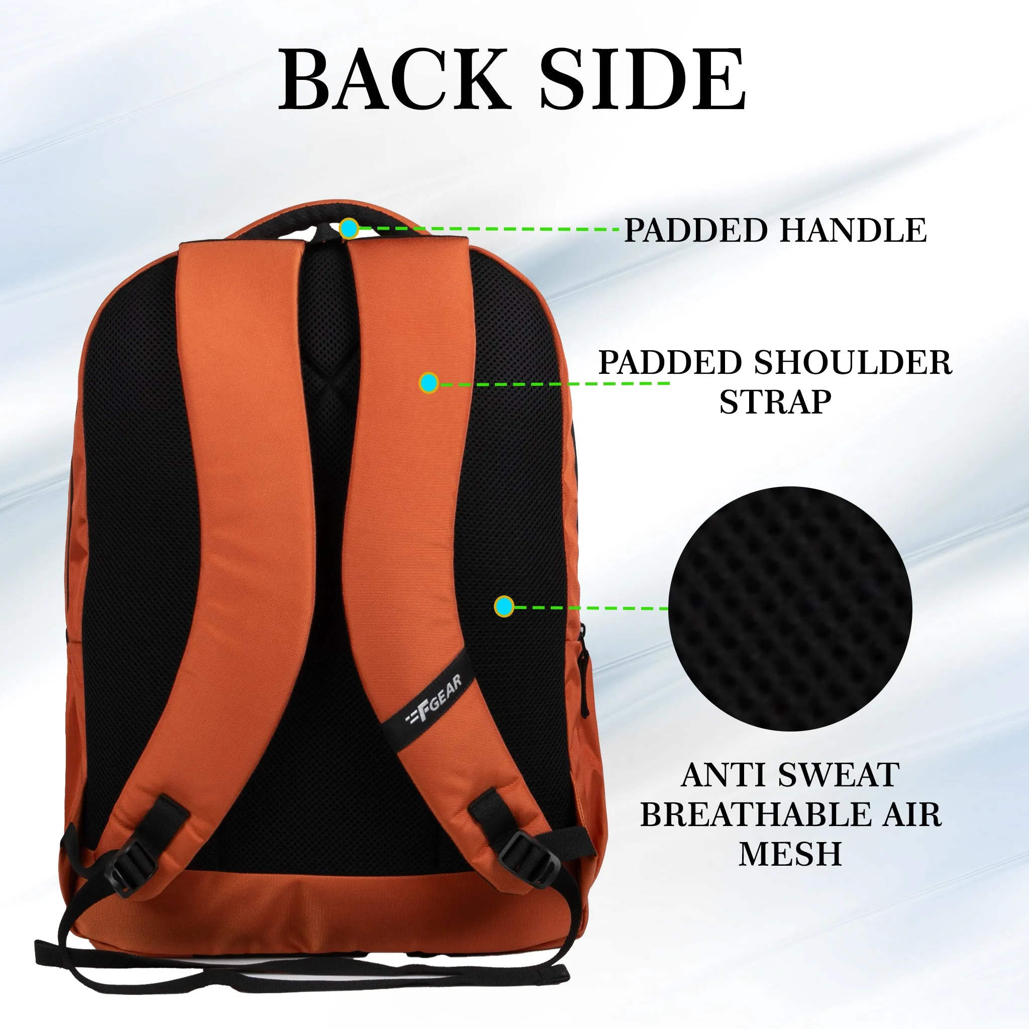 Airmate 29L Brick Orange Backpack with raincover