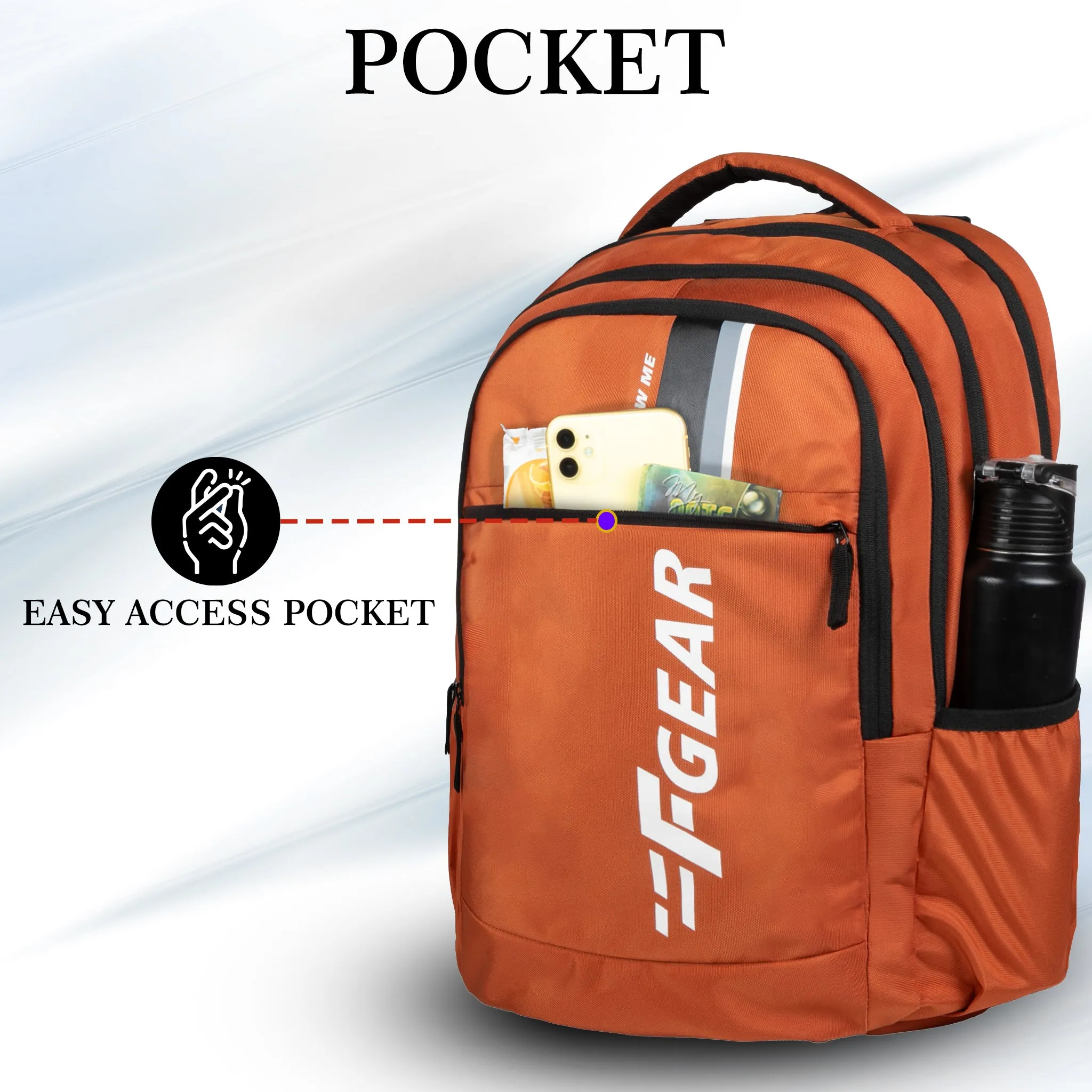 Airmate 29L Brick Orange Backpack with raincover