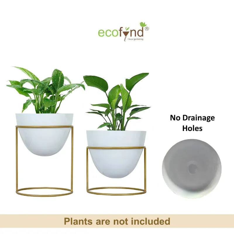 Alle Metal Plant Pot with Stand | Set of 2 | Multiple Colors