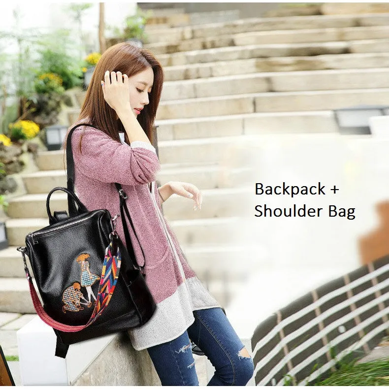 Amethyst M0410 Luxury Leather Single-shoulder bag / Backpack