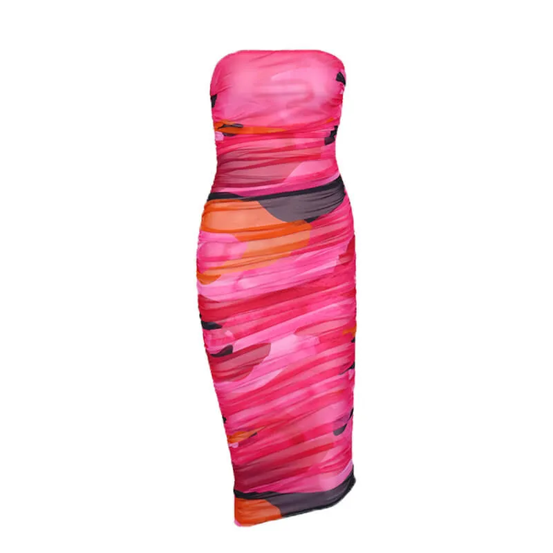 Anita Strapless Midi Cocktail Dress