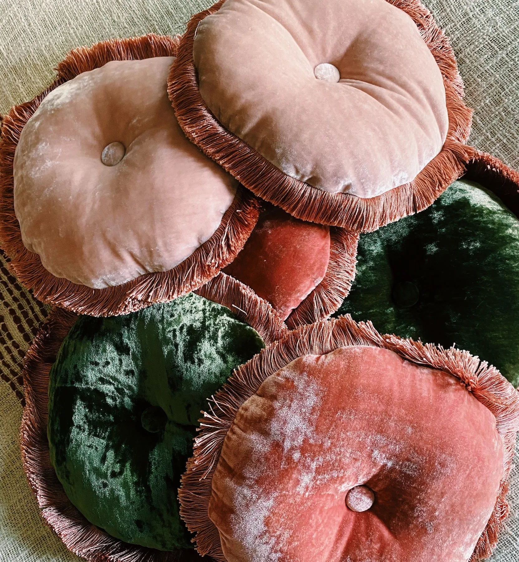 Anke Drechsel Orchid Fringe Velvet Cushion