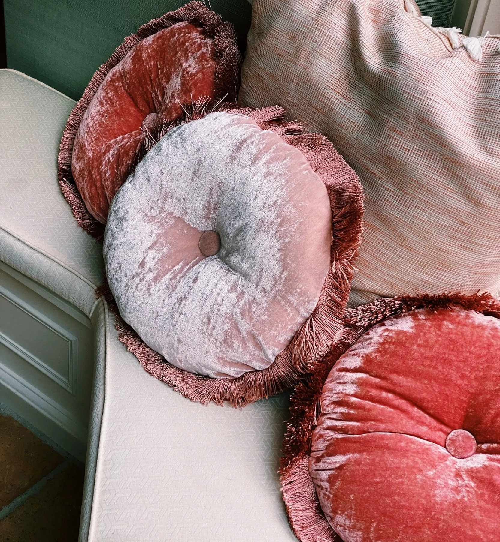 Anke Drechsel Orchid Fringe Velvet Cushion