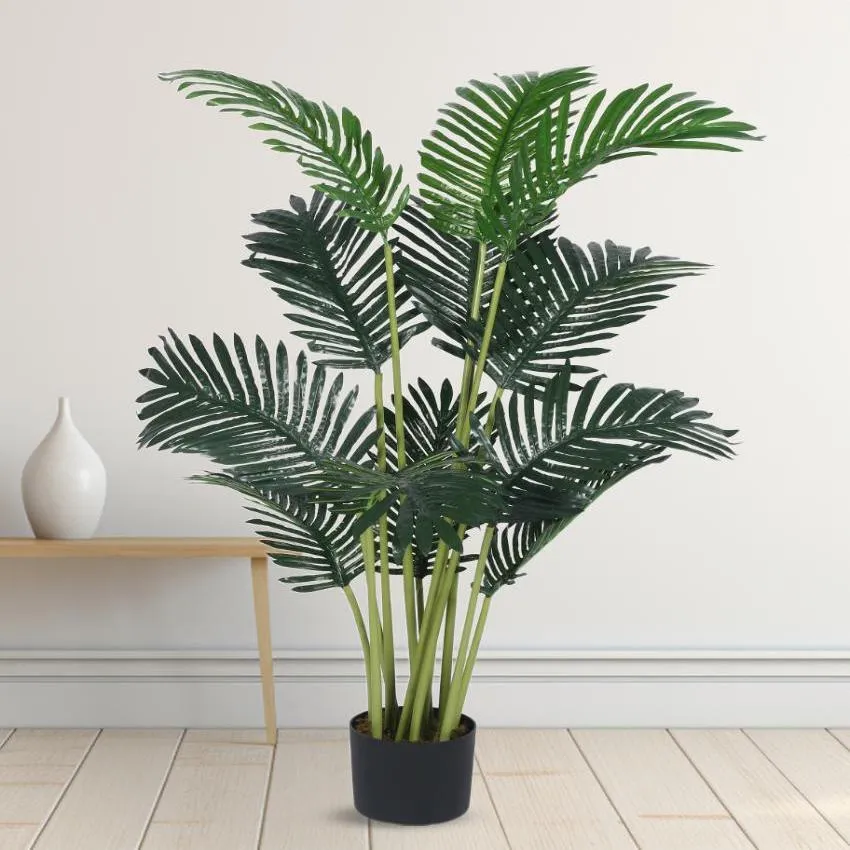Areca Artificial Plant with Black Pot | 4 ft