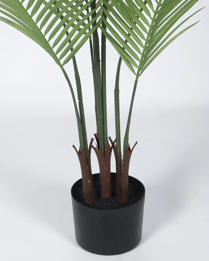 Areca Palm Big Leaves Real Touch Artificial Plant with Black Pot | 4 ft