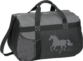 AWST Int'l "Lila" Galloping Equestrian Horse Riding Duffle Bag- Grey