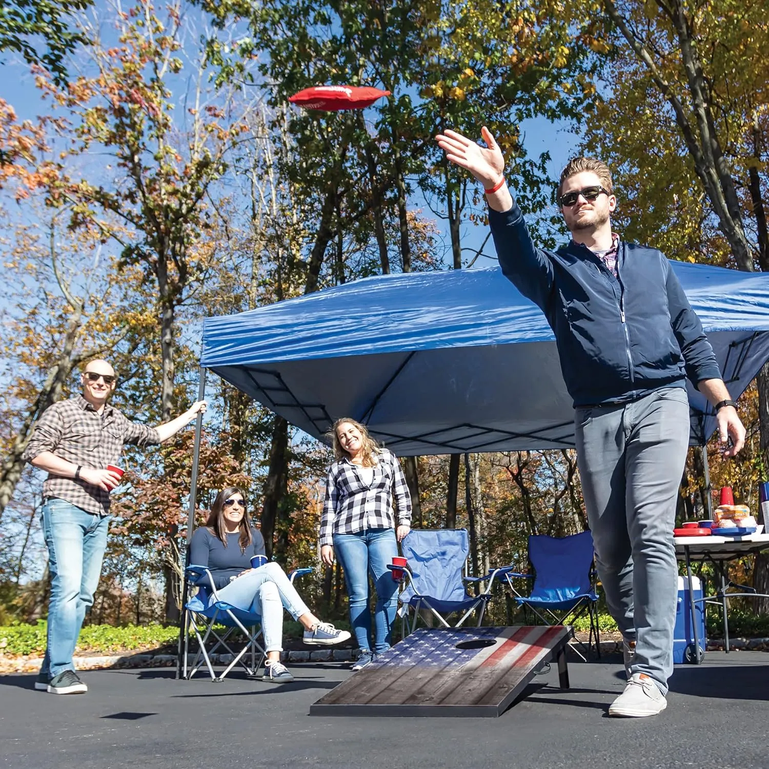 Baseball Themed Cornhole Boards, 2x4 Regulation Pro Cornhole Game Set, Officially Licensed Cornhole Game, Perfect for Tailgates