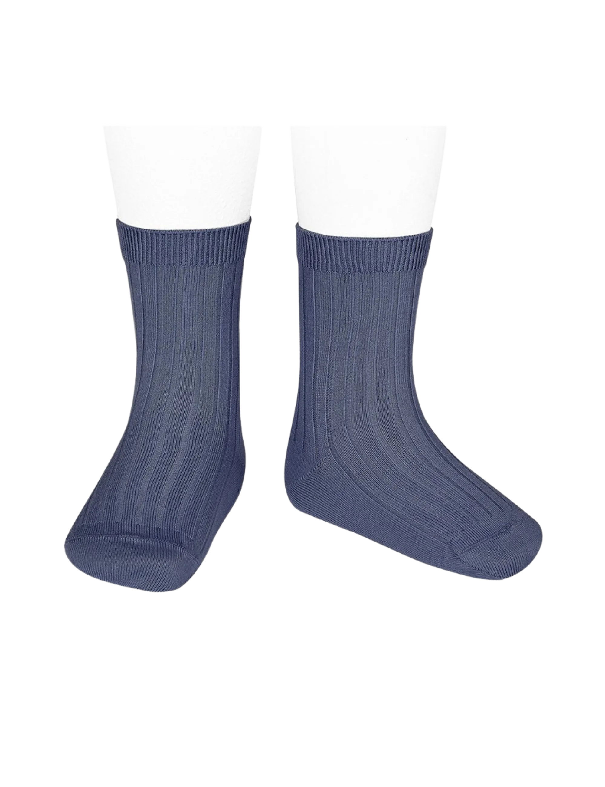 Basic Rib Short Socks - Dusty Blue
