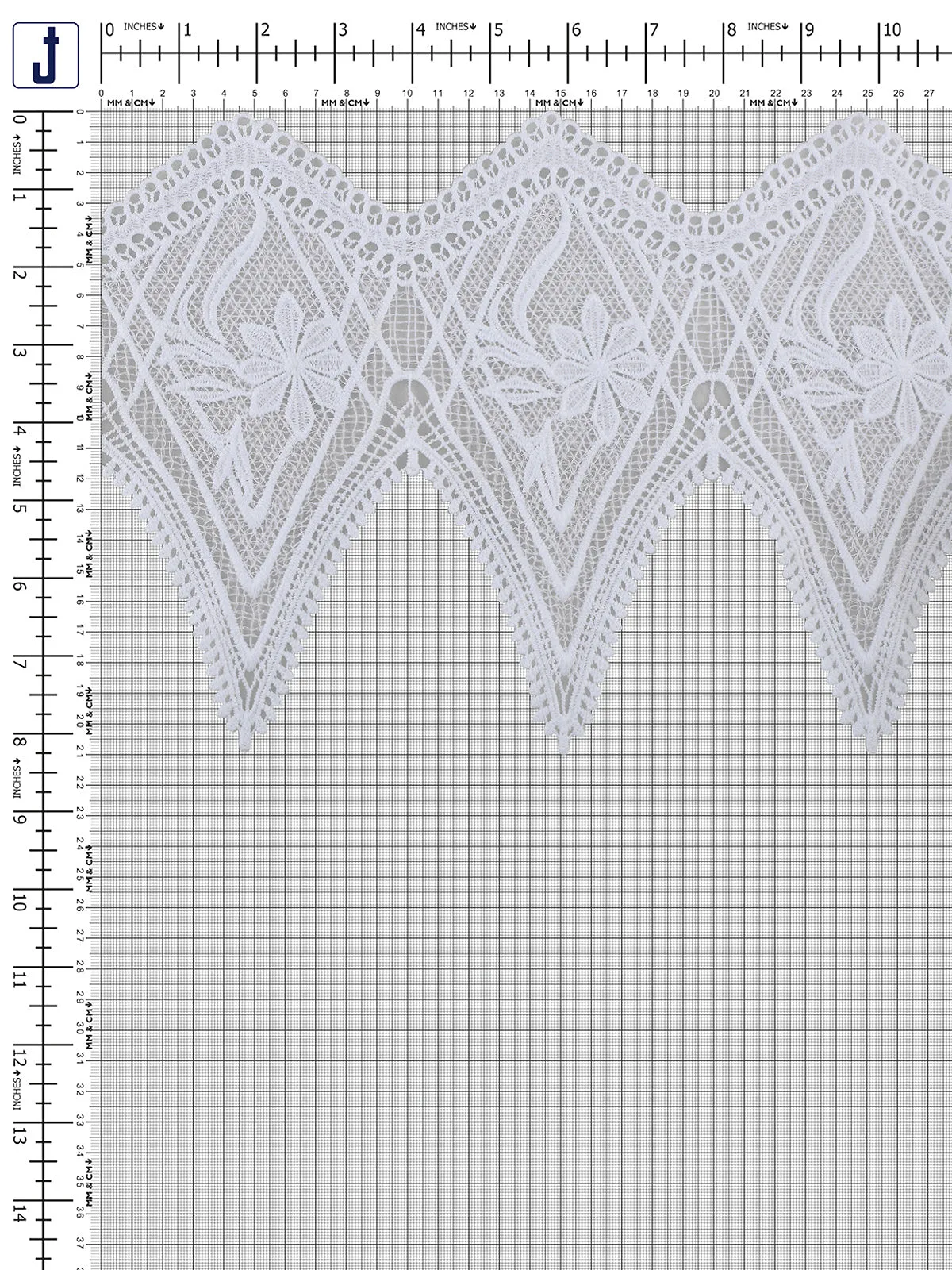 Beautiful Embroidered Broad White Guipure Lace Trim