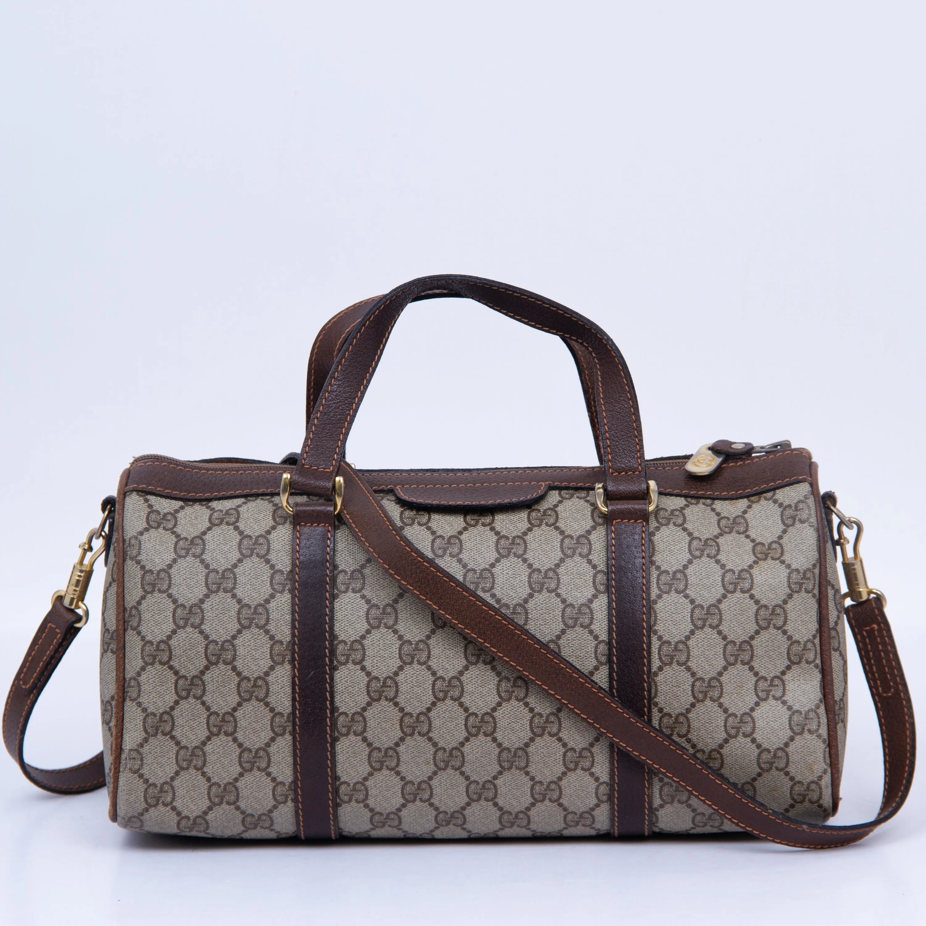 Beige & Brown GG Pattern Two-way Bag
