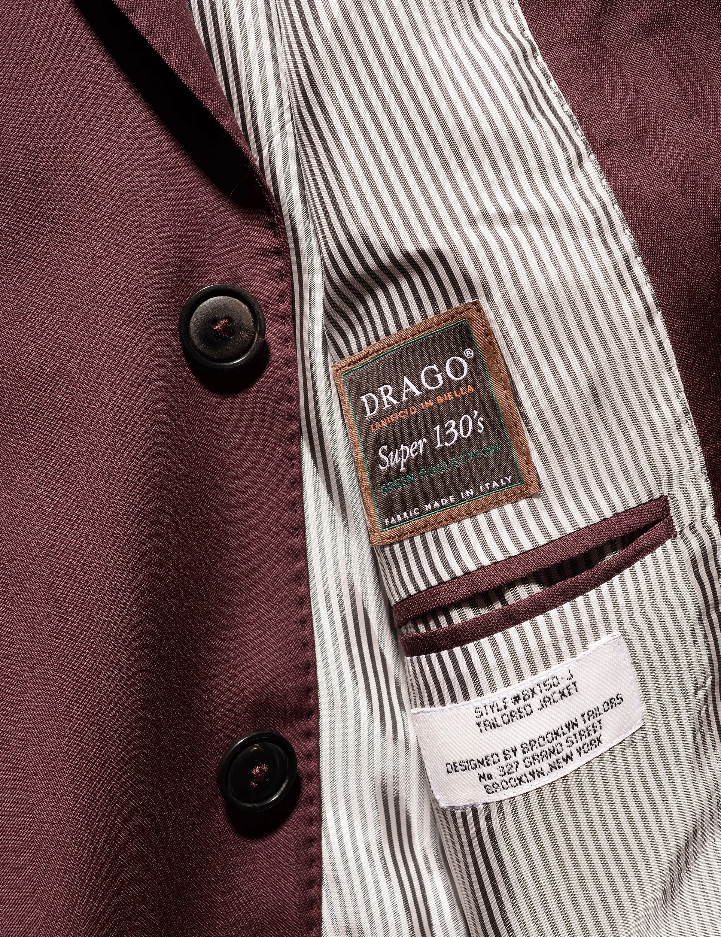 BKT50 Tailored Jacket in Wool Herringbone - Syrah