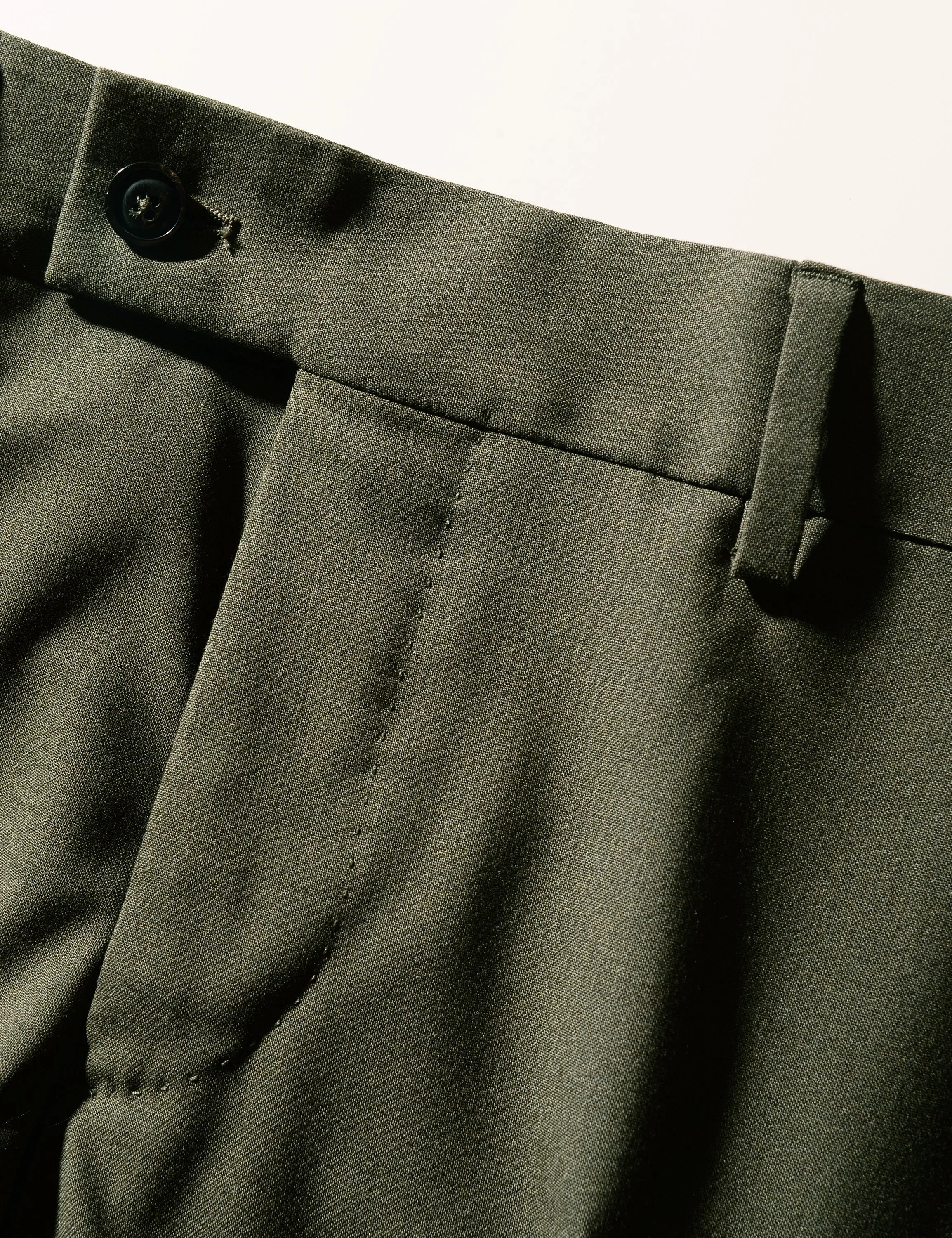 BKT50 Tailored Trousers in 14.5 Micron Mouliné - Agave Green
