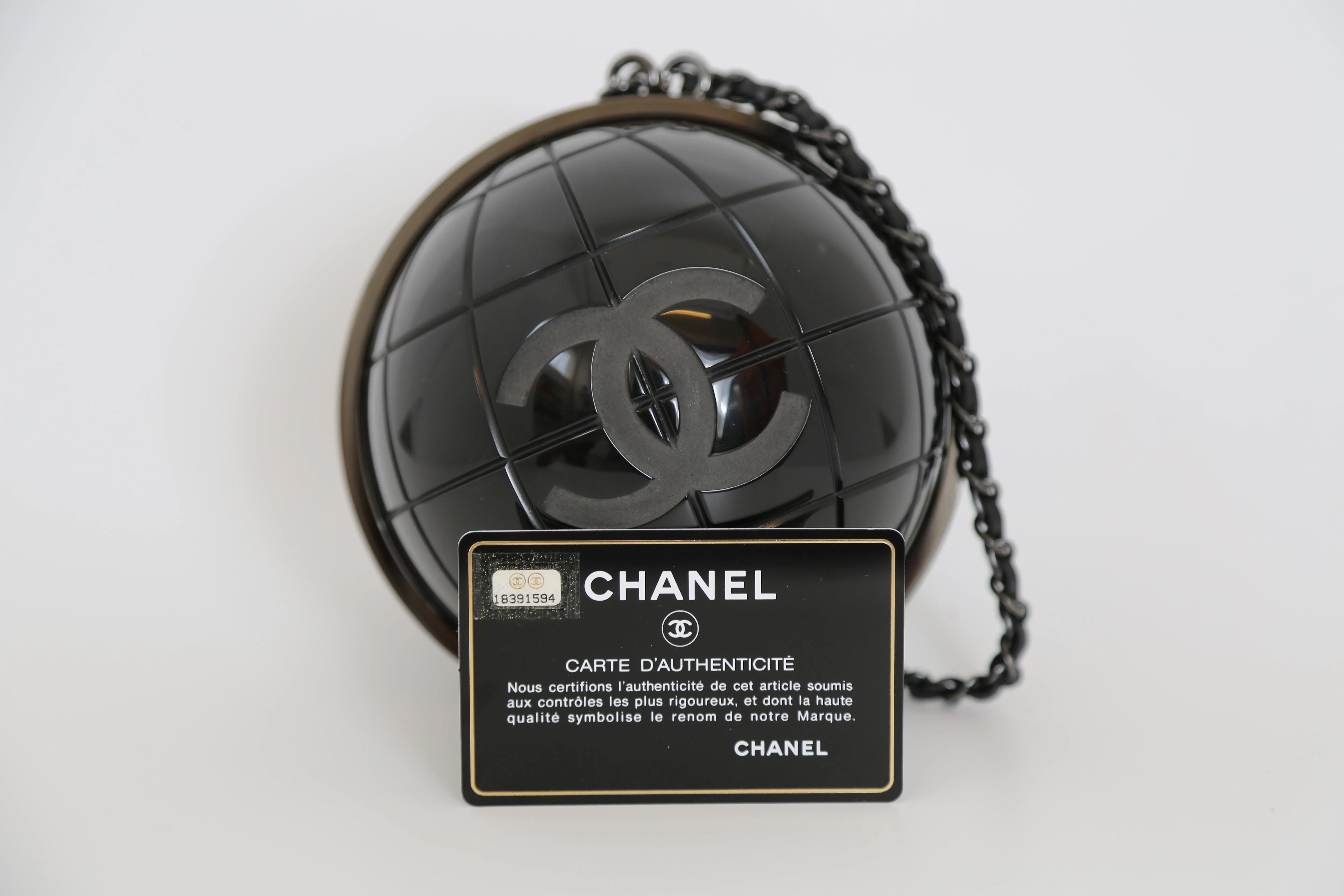 Black Globe Minaudière Clutch