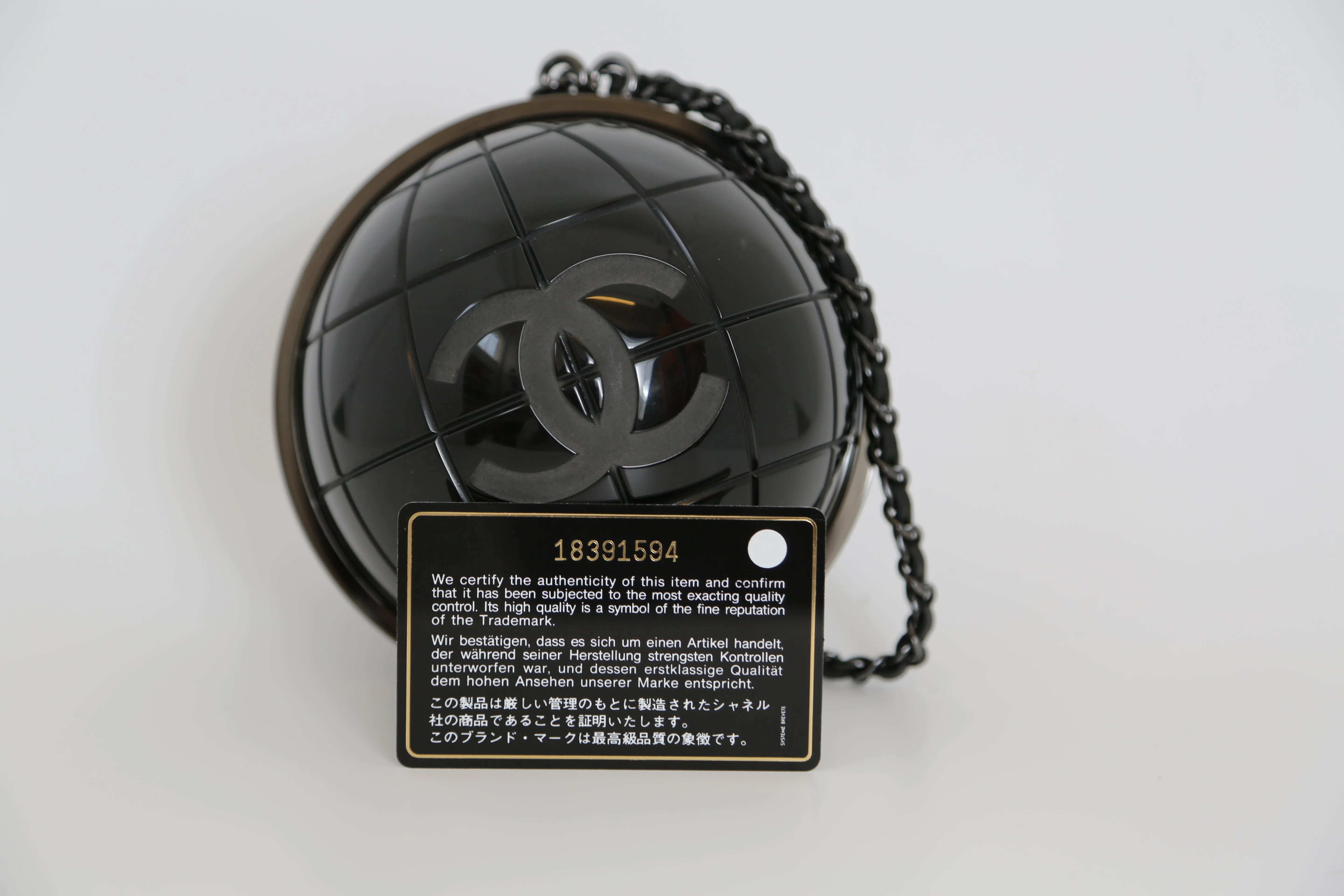 Black Globe Minaudière Clutch