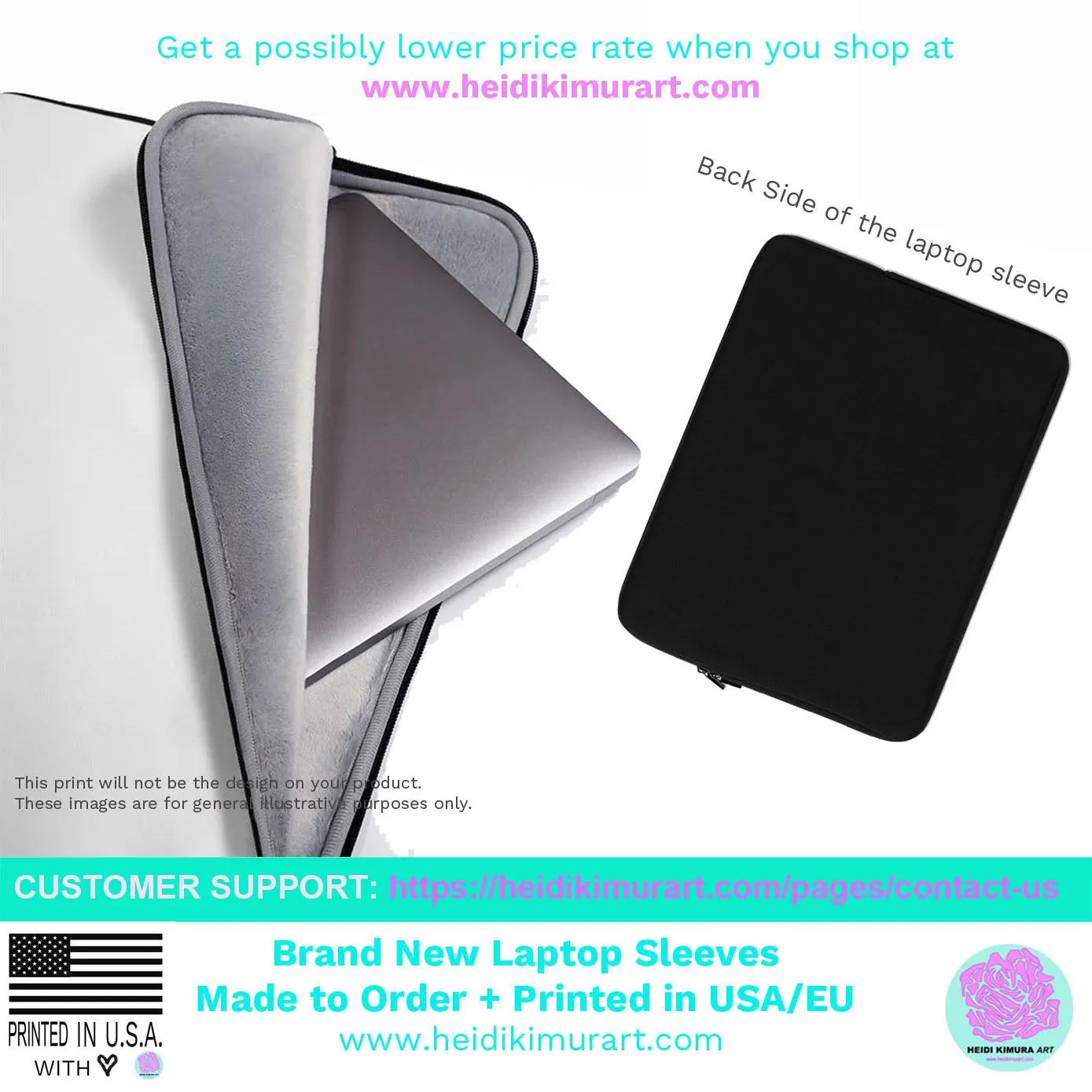 Black Star Laptop Sleeve, White 13" or 15" Snug Fit Tablet Laptop Sleeve-Printed in USA/EU