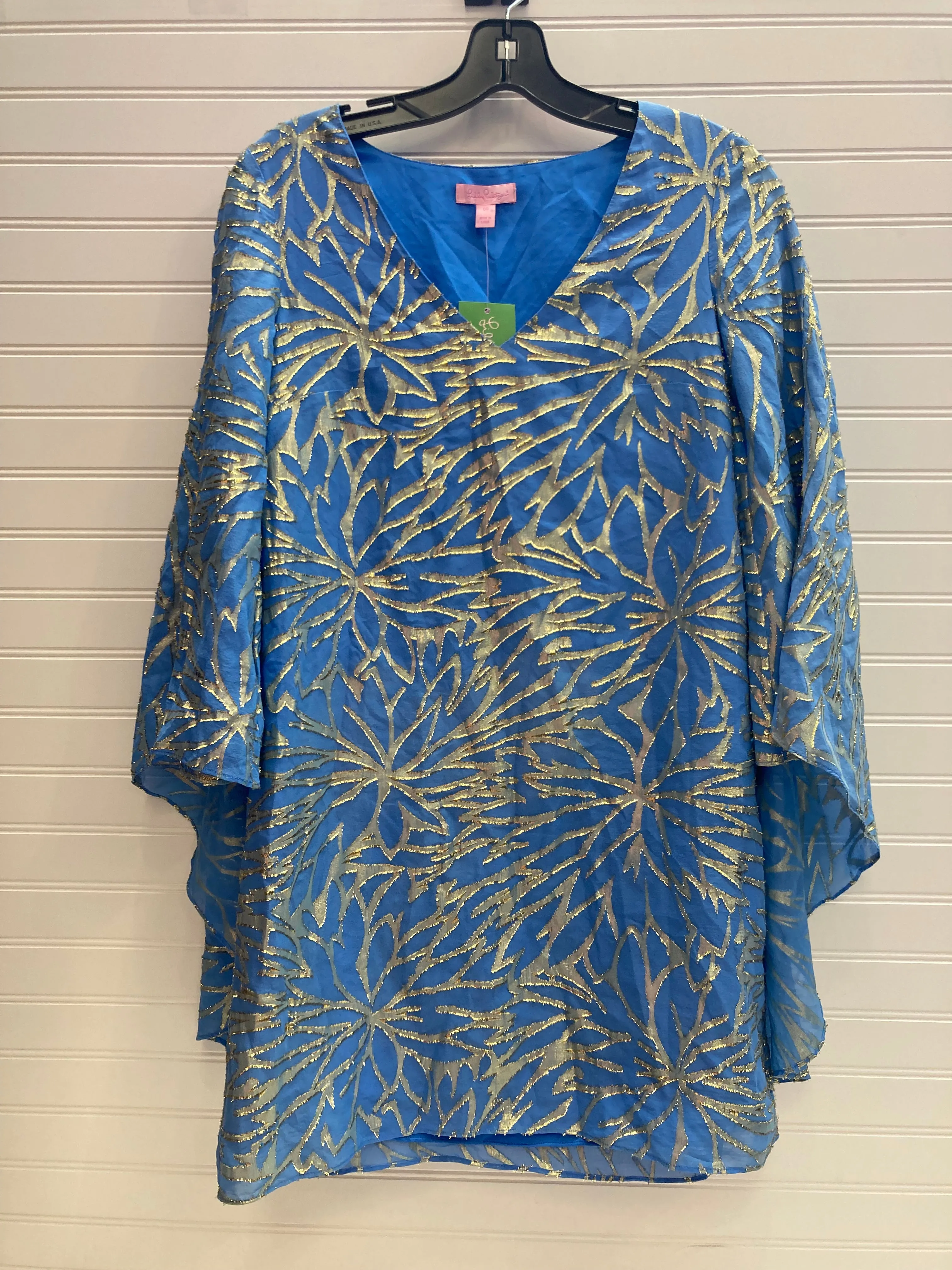 Blue & Gold Dress Designer Lilly Pulitzer, Size 0