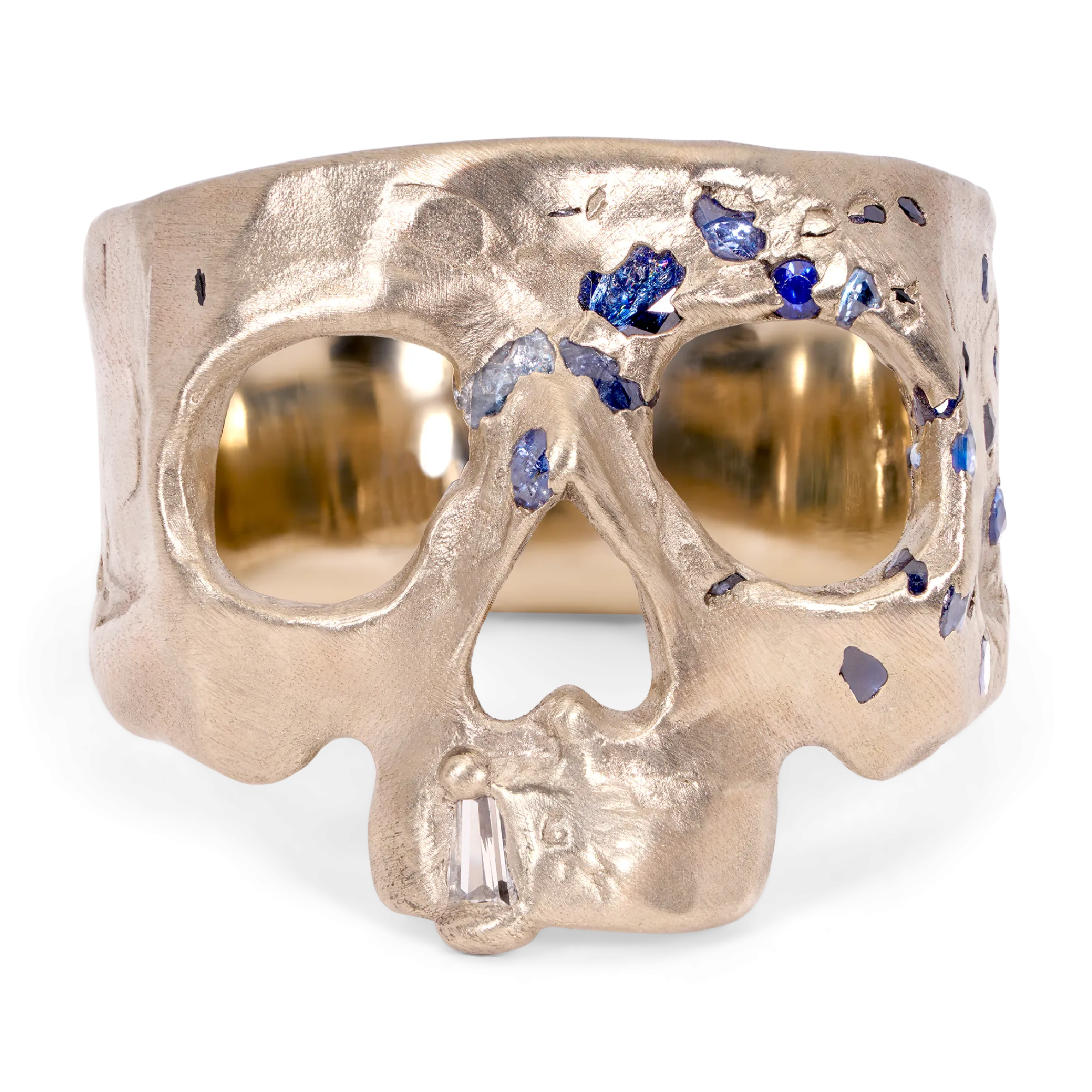 Blue Confetti Skull Ring in White - Size  - 11718
