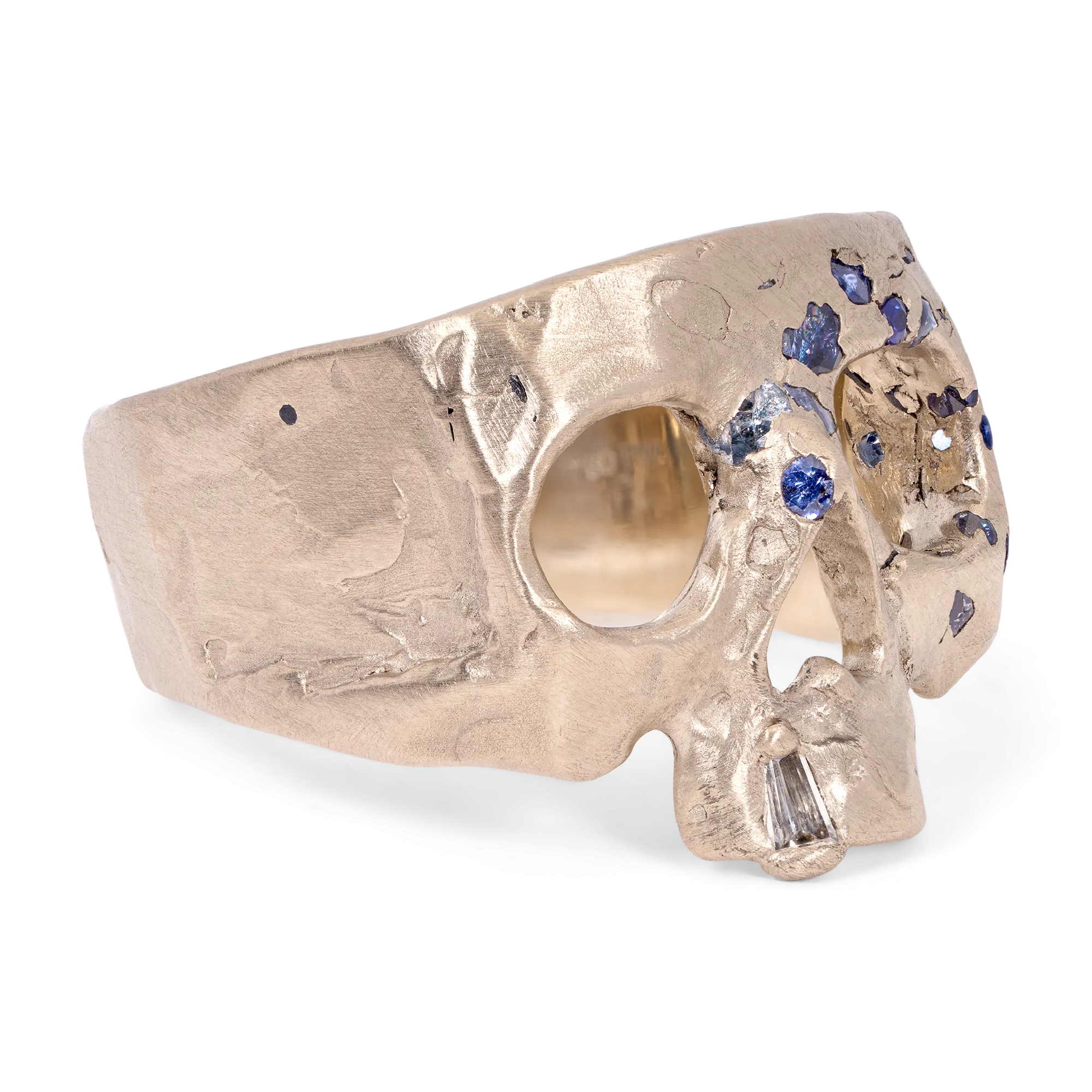 Blue Confetti Skull Ring in White - Size  - 11718