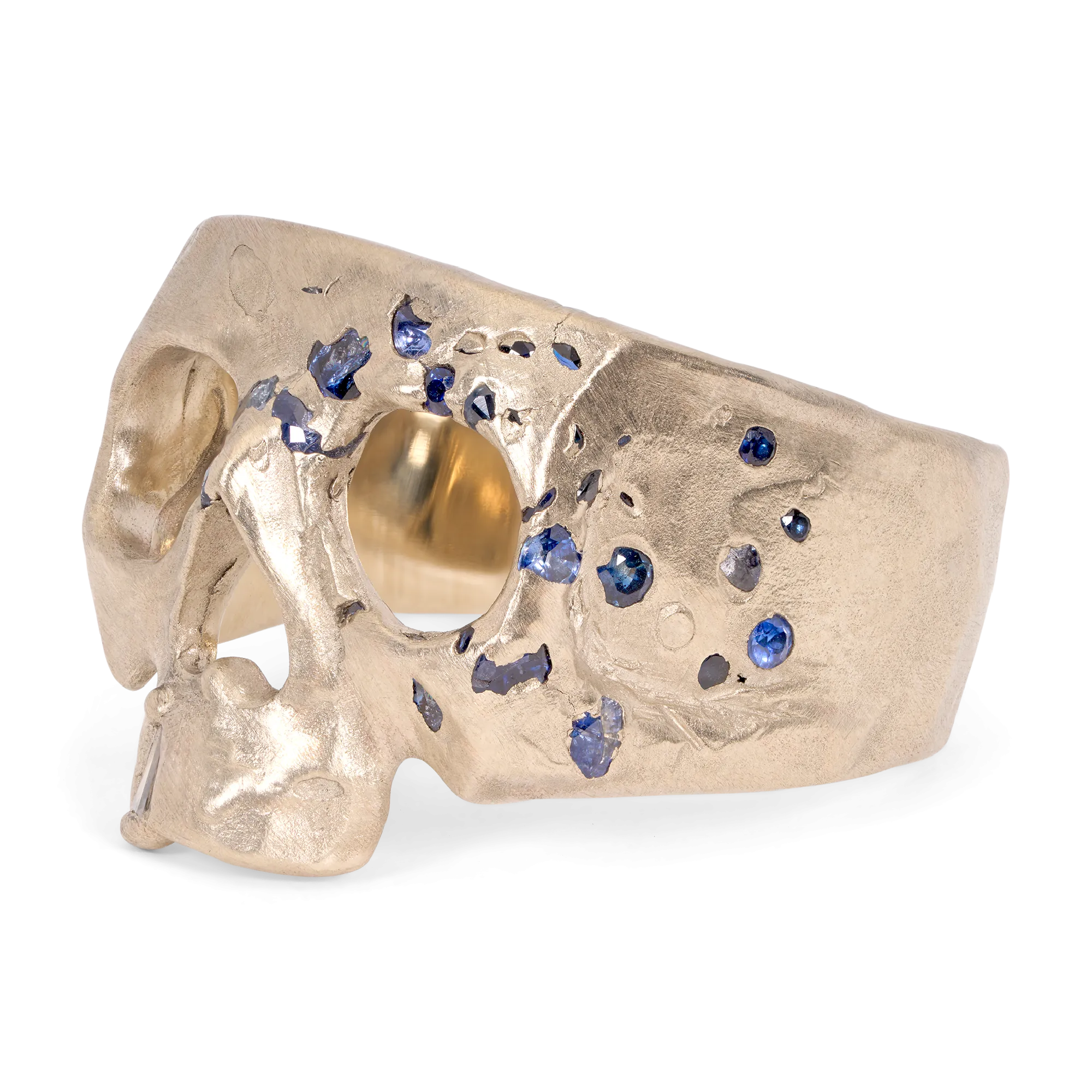 Blue Confetti Skull Ring in White - Size  - 11718