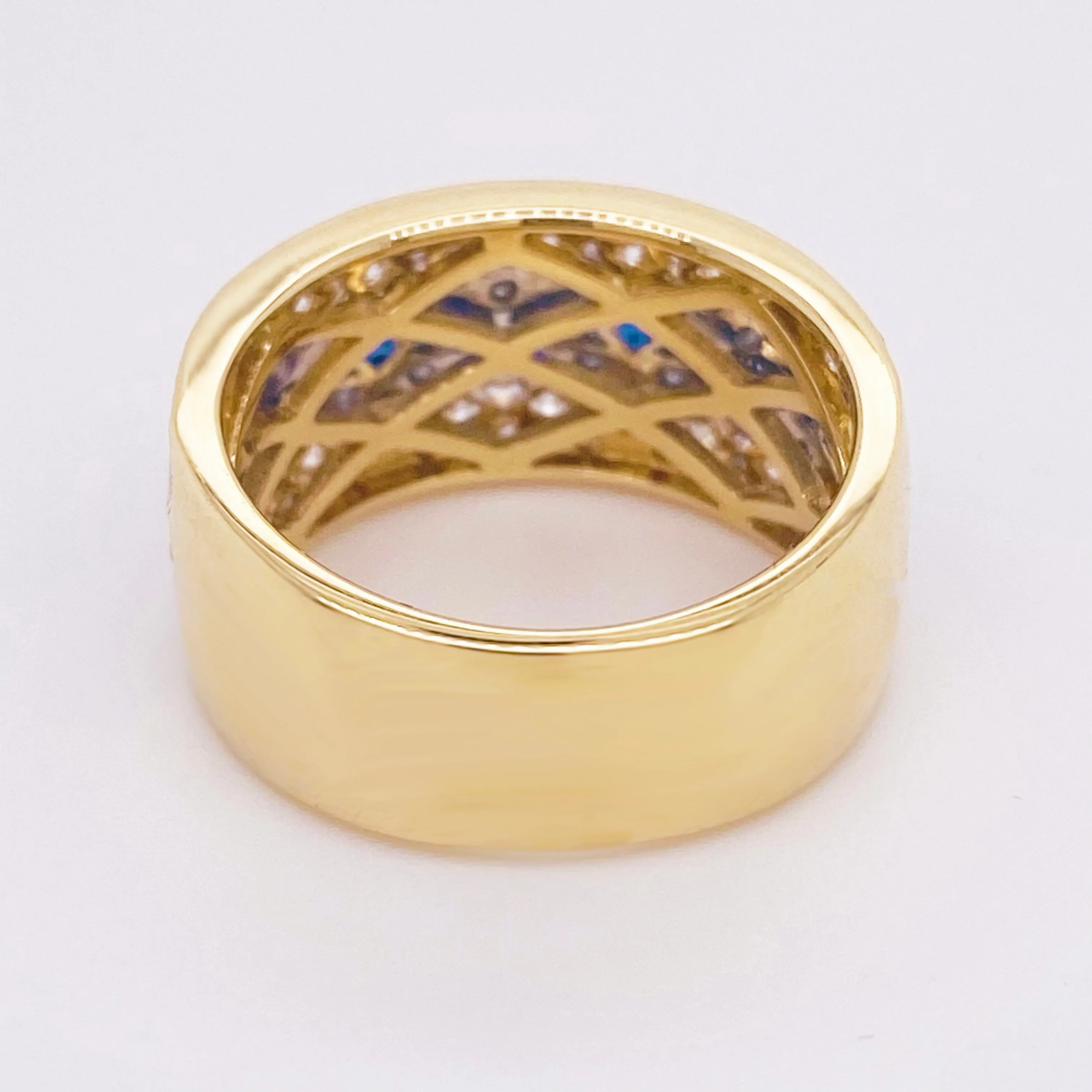 Blue Sapphire & Diamond Cigar Band