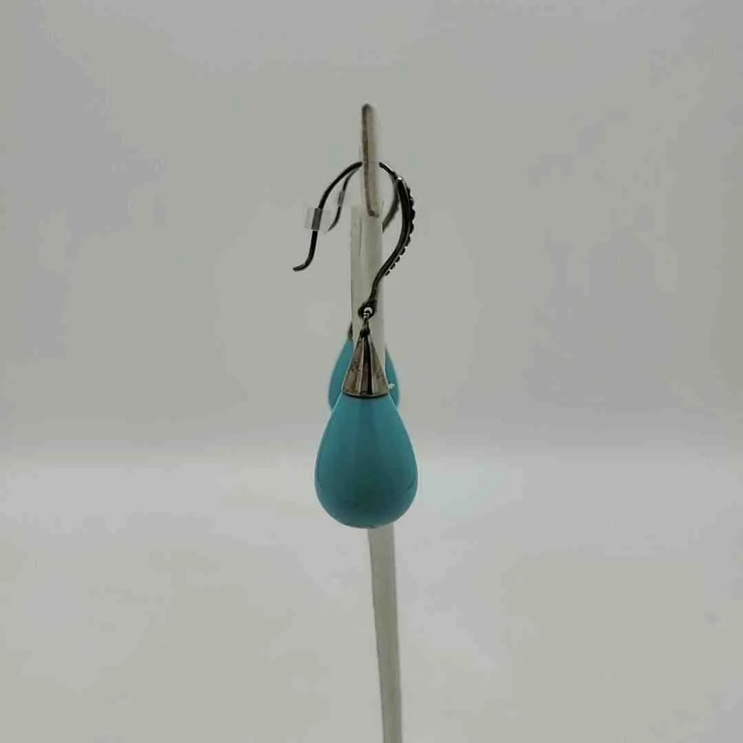 Blue Sterling Silver Drop ss Earrings