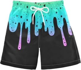 Boy Swim Trunks Quick Dry Swimsuit Bathing Suits Beach Board Shorts with Mesh Lining 8-16Years