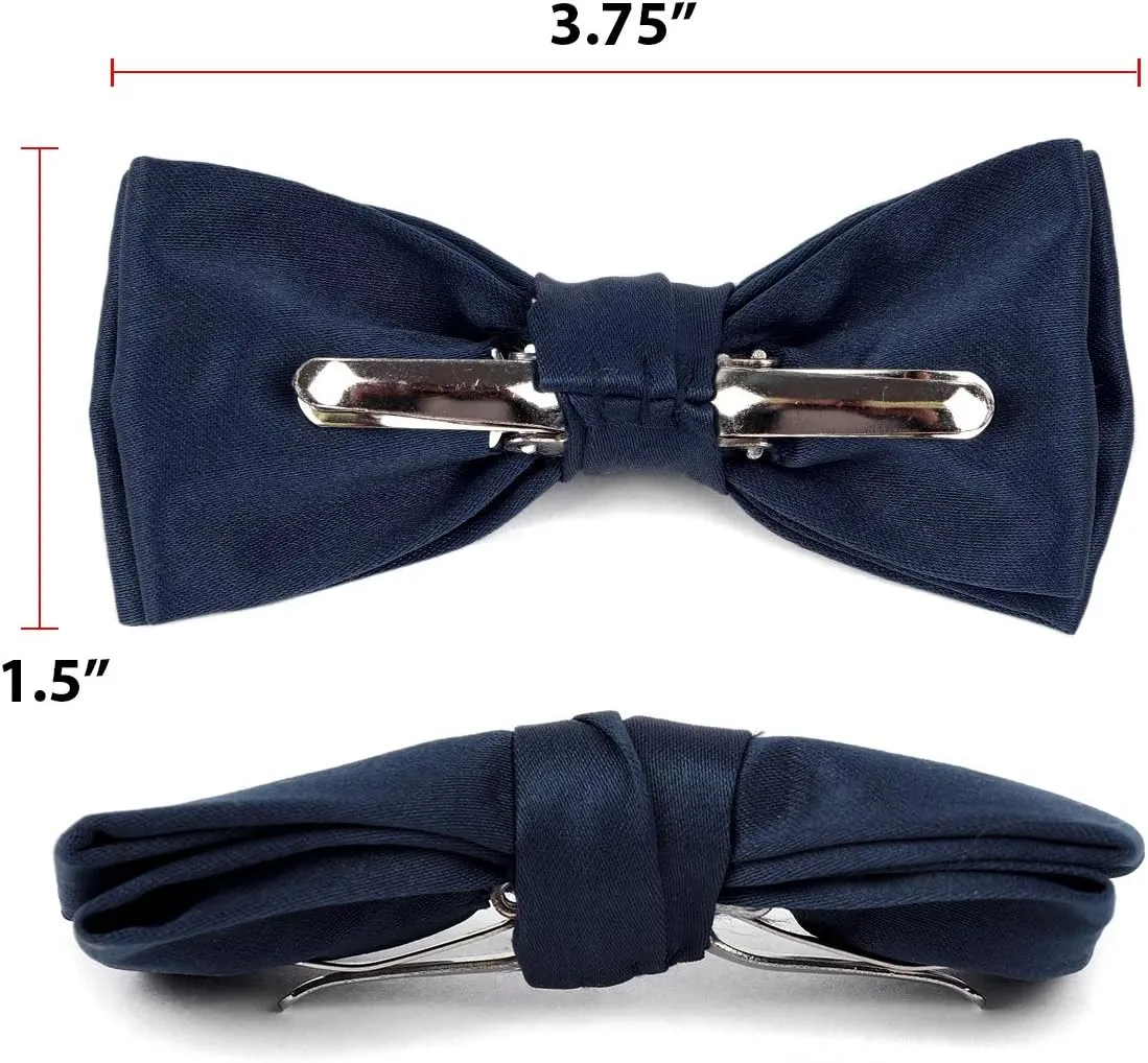 Boy's Poly Satin Banded Clip On Bow Ties