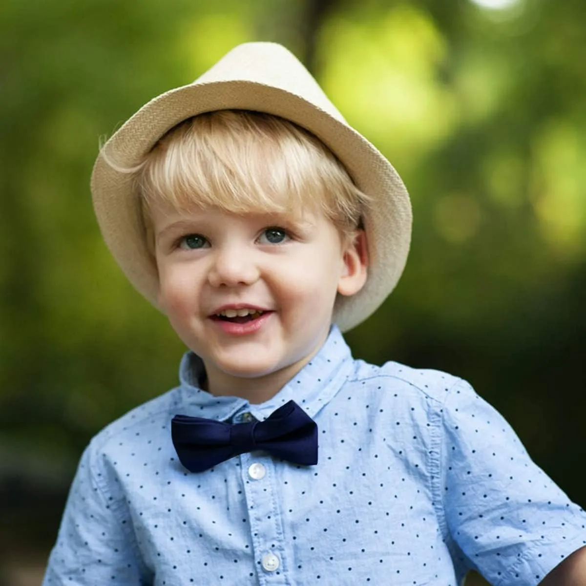 Boy's Poly Satin Banded Clip On Bow Ties