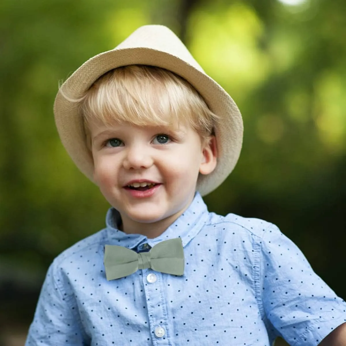 Boy's Poly Satin Banded Clip On Bow Ties