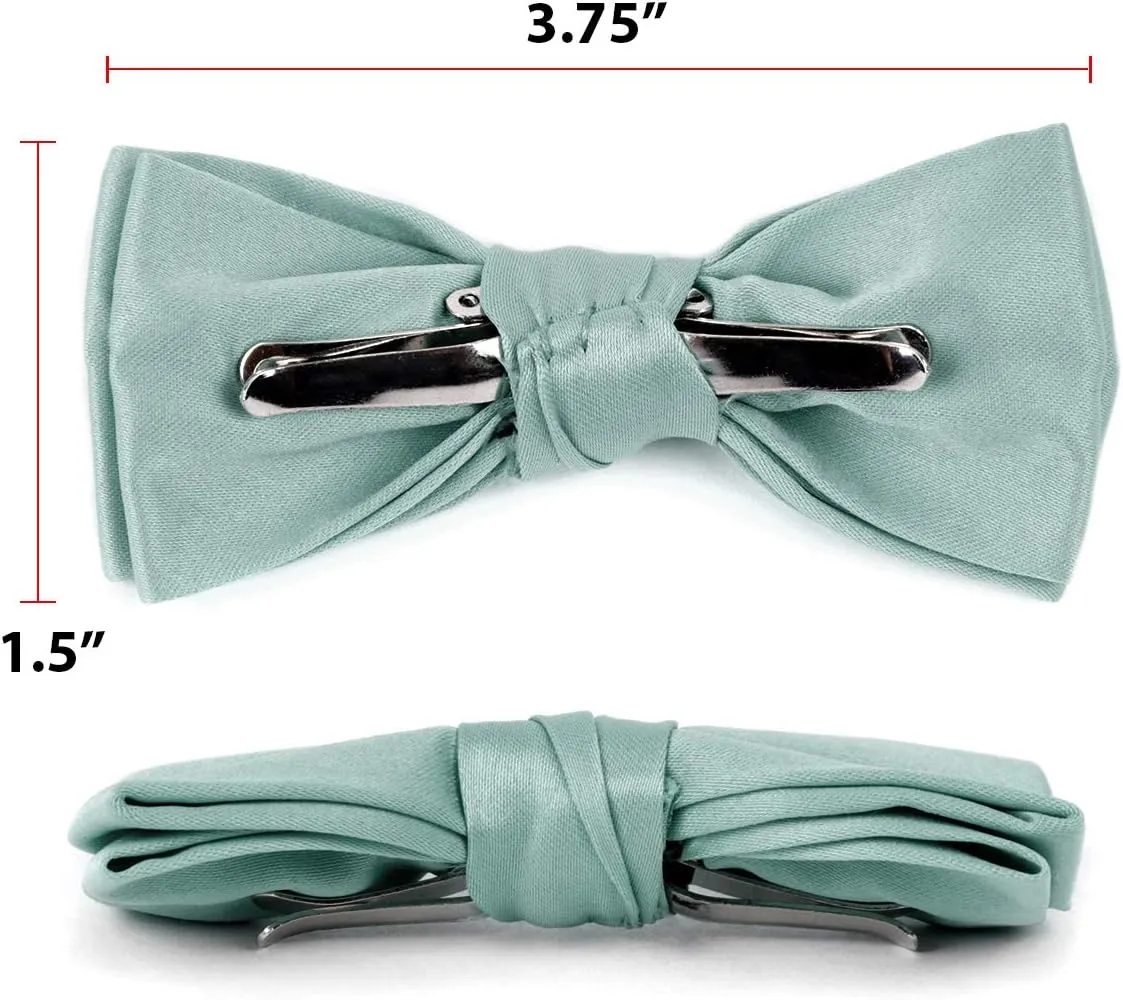 Boy's Poly Satin Banded Clip On Bow Ties
