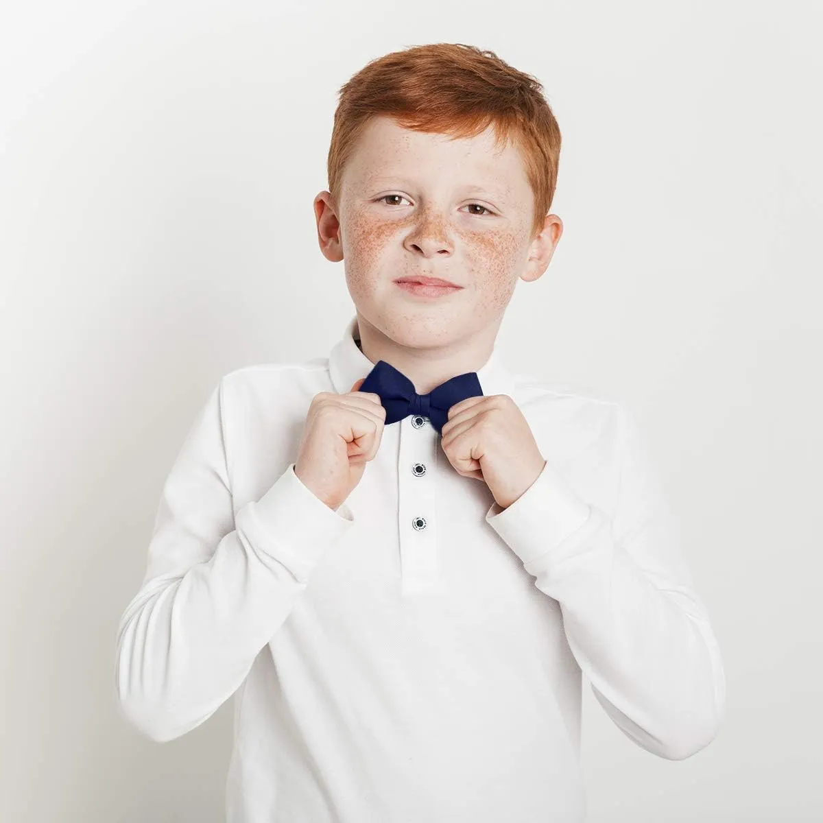 Boy's Poly Satin Banded Clip On Bow Ties