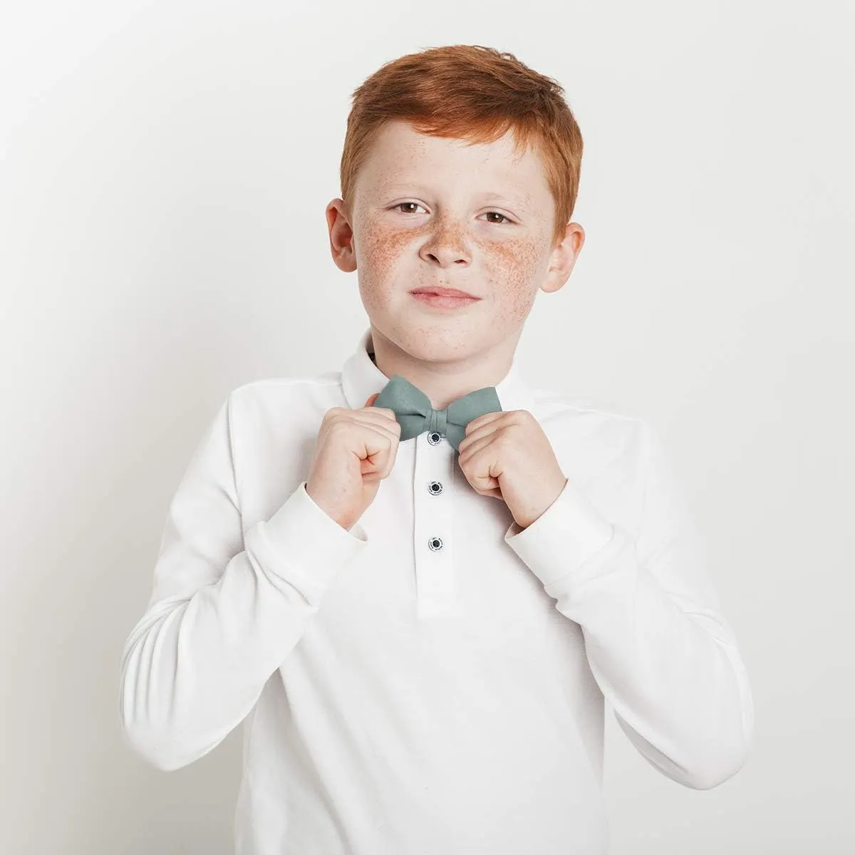 Boy's Poly Satin Banded Clip On Bow Ties