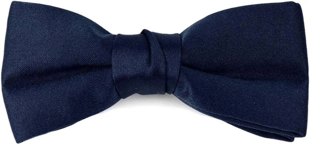Boy's Poly Satin Banded Clip On Bow Ties