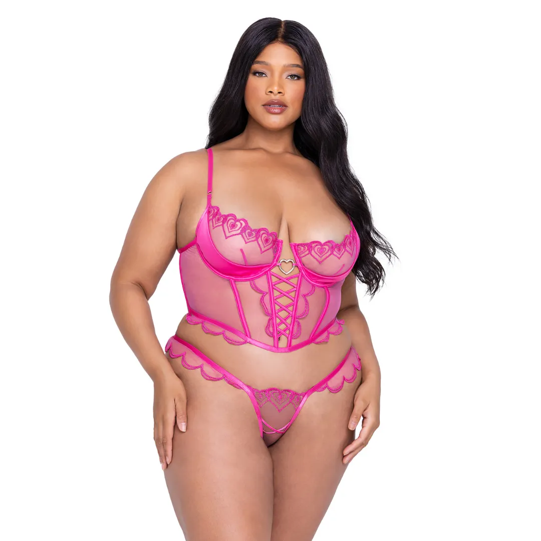 Bubblegum Heart  2-Piece Bustier Set