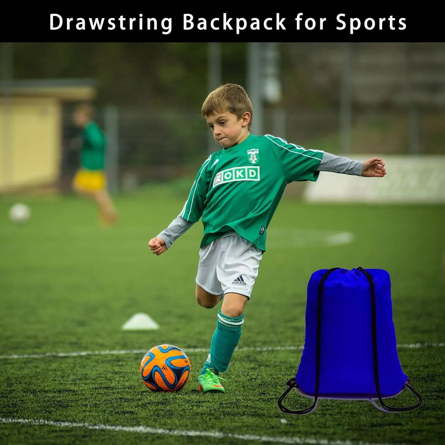 CAIHONG 100 Pack Drawstring Backpack Royal Blue Bulk Drawstring Bags Nylon String Backpack Gym Cinch Sack Backpack Sport Bag Draw String Party Bags