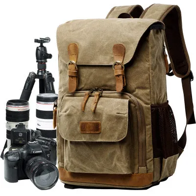 Canvas DSLR/SLR Camera Bag, Waterproof School Backpacks, Travel Camera Bag QSM279