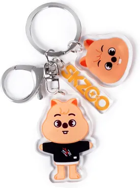 Cartoon Keychain for Kids, Stray Kids Keychain Cute Animal Pendant, Acrylic Double Sided Pattern SKZ Backpack Pendant