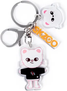 Cartoon Keychain for Kids, Stray Kids Keychain Cute Animal Pendant, Acrylic Double Sided Pattern SKZ Backpack Pendant