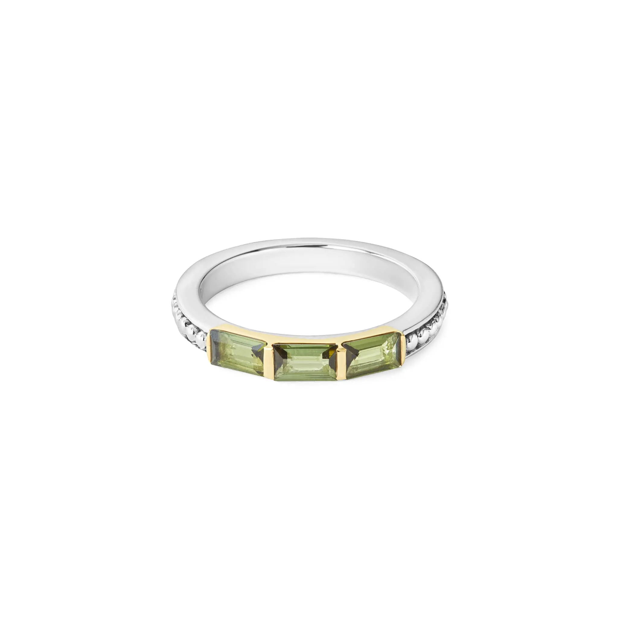 Caviar Color Green Tourmaline Stacking Ring