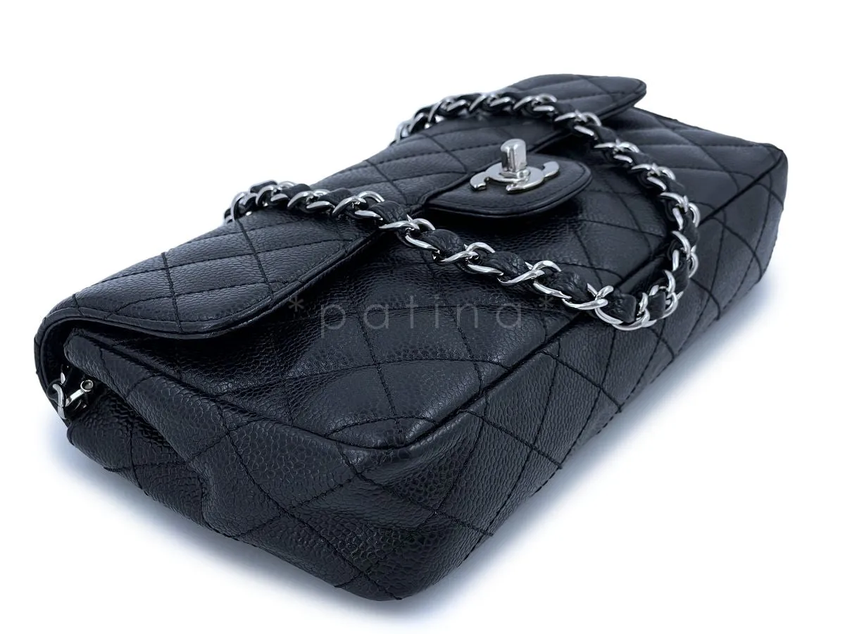 Chanel Black Caviar Classic East West Flap Bag SHW